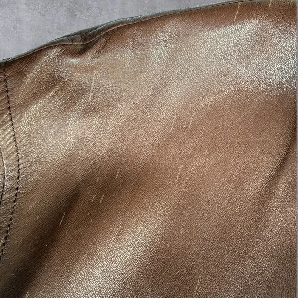 VTG Marco Pierguidi Italian Leather Jacket Mens Med Brown Car Chore Coat Italy⁠